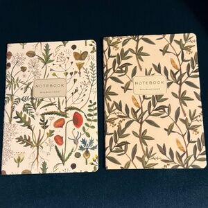Set of 2 Luxurious Soft Touch Journals - Olive + Greens & Flowers Notebook Duo